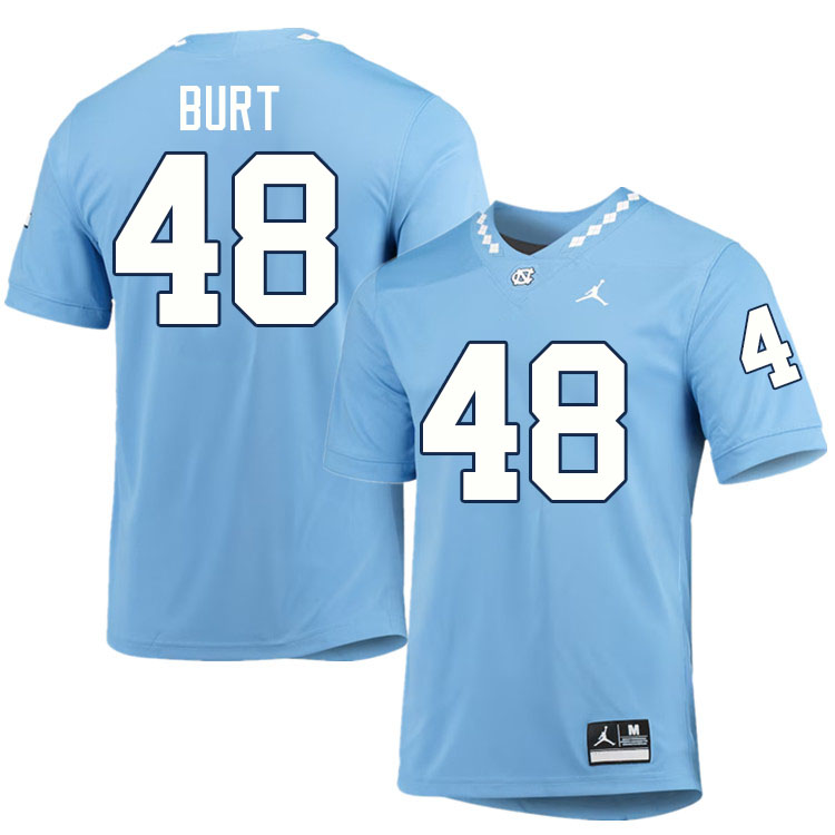 #48 Gannon Burt North Carolina Tar Heels College Football Jersey Stitched-Carolina Blue